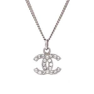 Chanel Cc Crystal Logo Necklace Metal #235190C96B